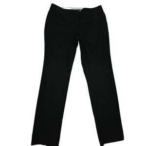 Ann Taylor Black Straight Leg Pants Womens 10 Tall Cotton Blend Professional